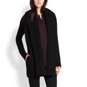VINCE Wool Yak Open Cardigan Shawl Collar Black - Size S